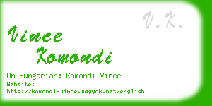 vince komondi business card